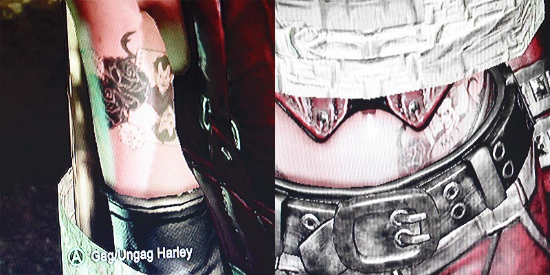 Arkham City Harley sports several Joker tattoos proving her lifelong 